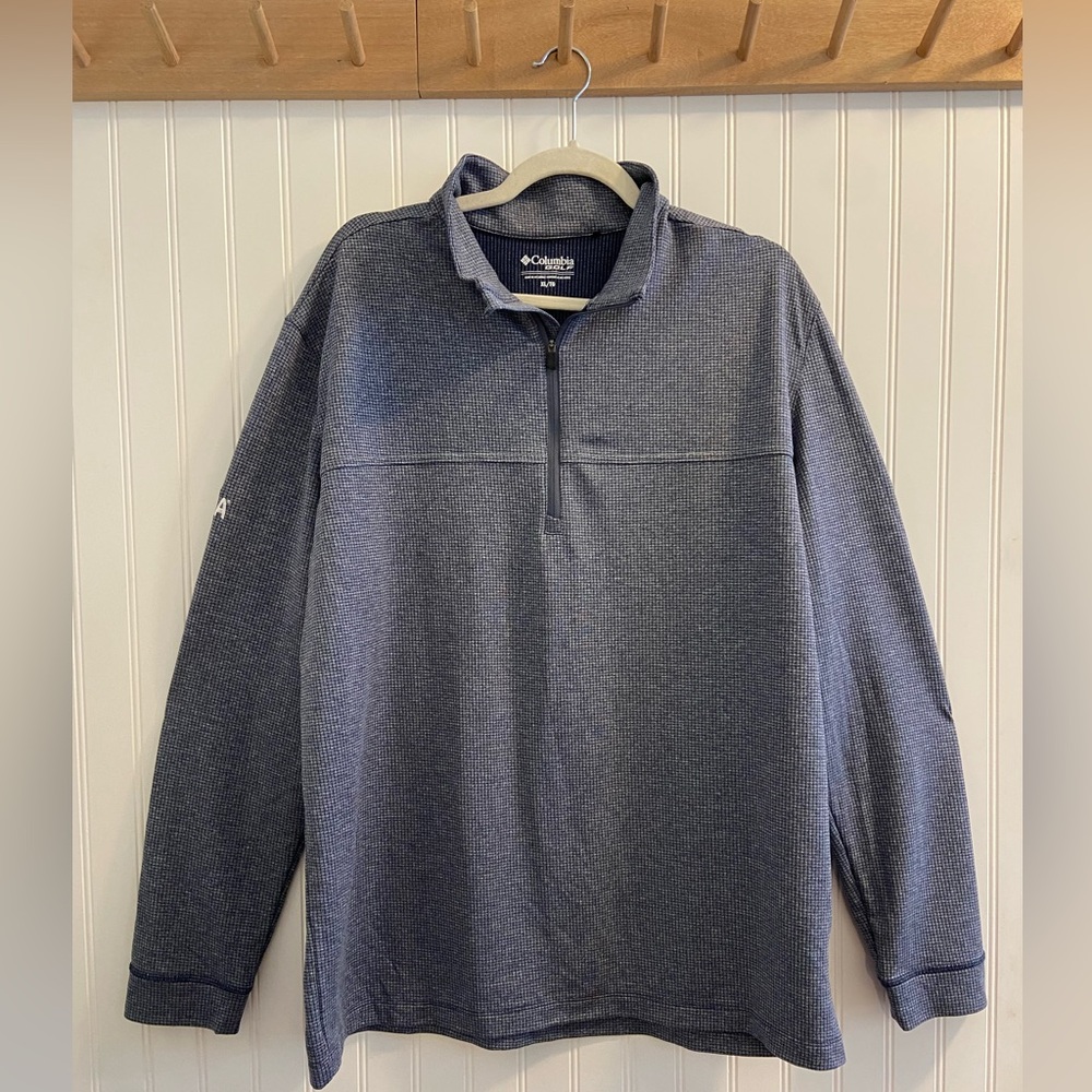 Columbia Golf Long Sleeve Omni Wick Soar Quarter Zip Tee Orangina Blue XL